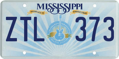 MS license plate ZTL373