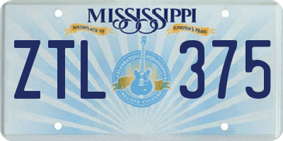 MS license plate ZTL375