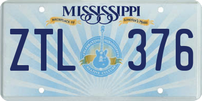 MS license plate ZTL376