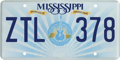 MS license plate ZTL378
