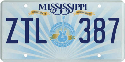 MS license plate ZTL387