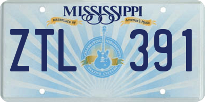 MS license plate ZTL391