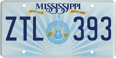 MS license plate ZTL393