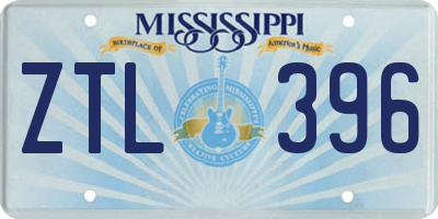 MS license plate ZTL396