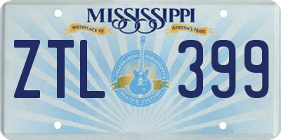 MS license plate ZTL399