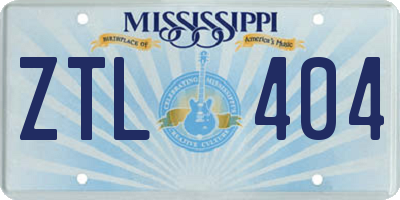MS license plate ZTL404