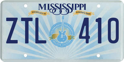 MS license plate ZTL410