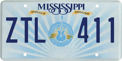 MS license plate ZTL411