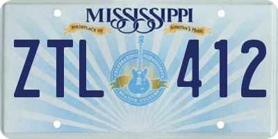 MS license plate ZTL412