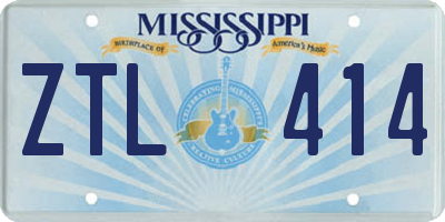 MS license plate ZTL414