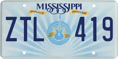 MS license plate ZTL419
