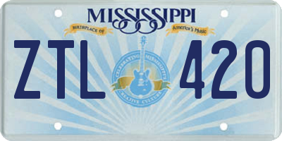 MS license plate ZTL420