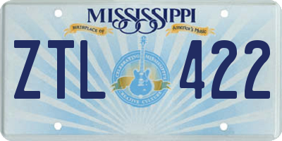 MS license plate ZTL422