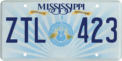 MS license plate ZTL423