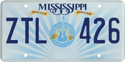 MS license plate ZTL426