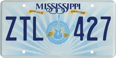 MS license plate ZTL427