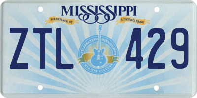 MS license plate ZTL429