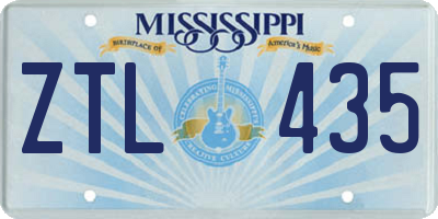 MS license plate ZTL435