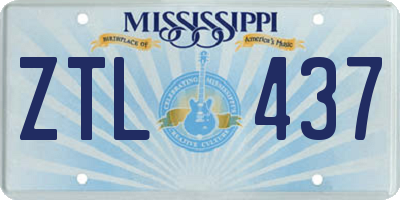 MS license plate ZTL437