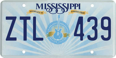 MS license plate ZTL439