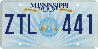 MS license plate ZTL441