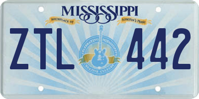 MS license plate ZTL442