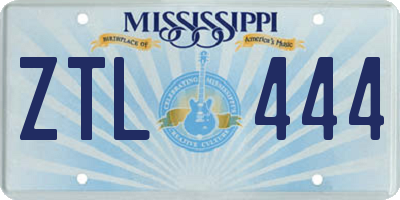 MS license plate ZTL444