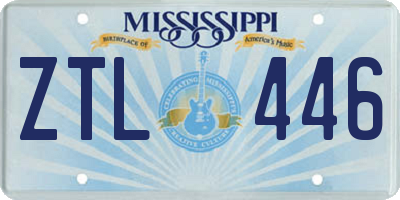 MS license plate ZTL446