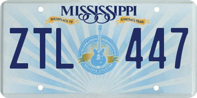 MS license plate ZTL447