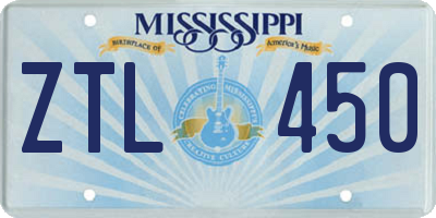MS license plate ZTL450
