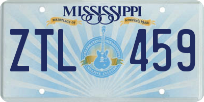 MS license plate ZTL459