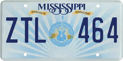 MS license plate ZTL464