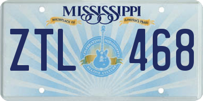 MS license plate ZTL468