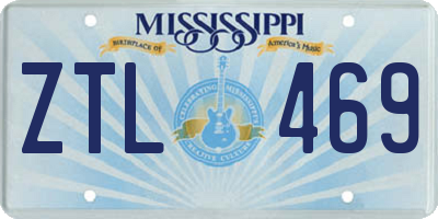 MS license plate ZTL469