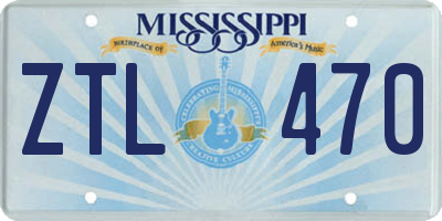 MS license plate ZTL470