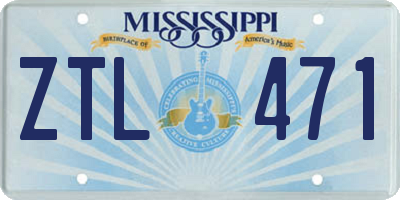 MS license plate ZTL471