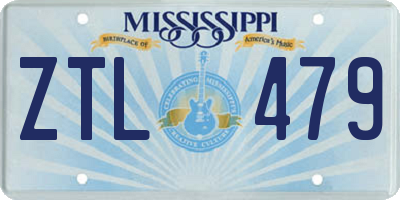 MS license plate ZTL479