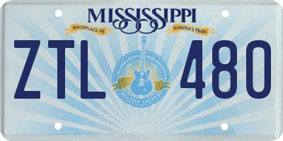 MS license plate ZTL480