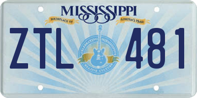 MS license plate ZTL481