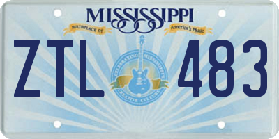 MS license plate ZTL483