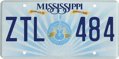 MS license plate ZTL484