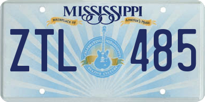 MS license plate ZTL485