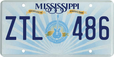 MS license plate ZTL486