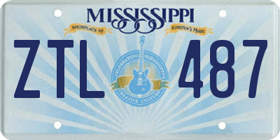 MS license plate ZTL487