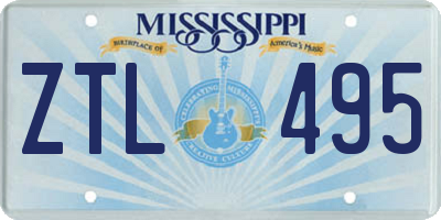 MS license plate ZTL495