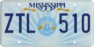 MS license plate ZTL510
