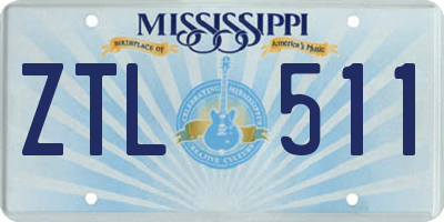 MS license plate ZTL511