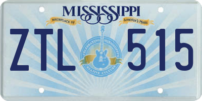 MS license plate ZTL515