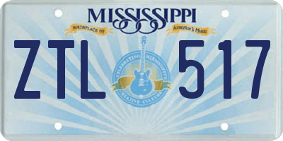 MS license plate ZTL517