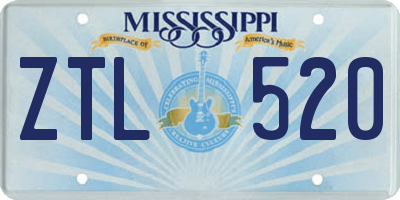 MS license plate ZTL520